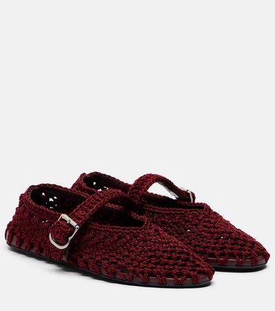 Alaia AlaÃ¯a Satin cord Mary Jane flats