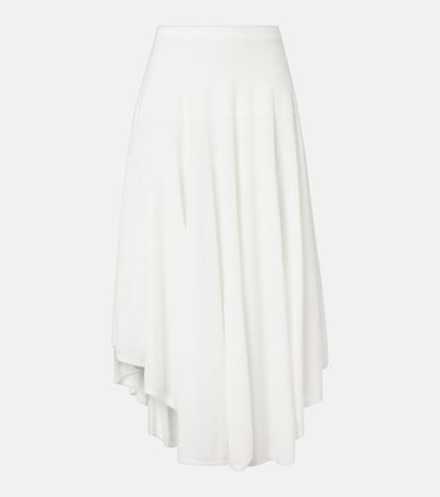 Alaia AlaÃ¯a Semi-sheer asymmetric cotton crÃªpe skirt