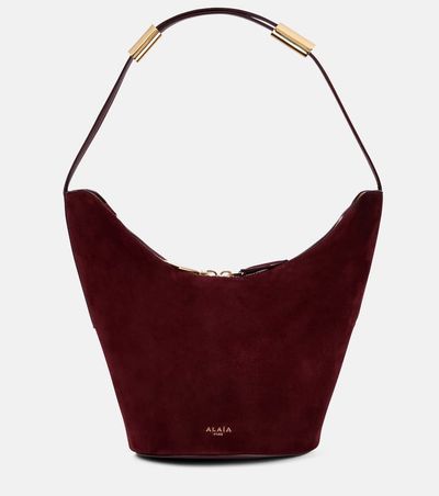 Alaia AlaÃ¯a Shape Small suede and leather bucket bag