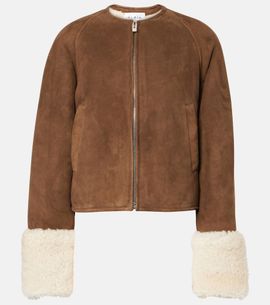 Alaia Alaïa Shearling-trimmed suede jacket