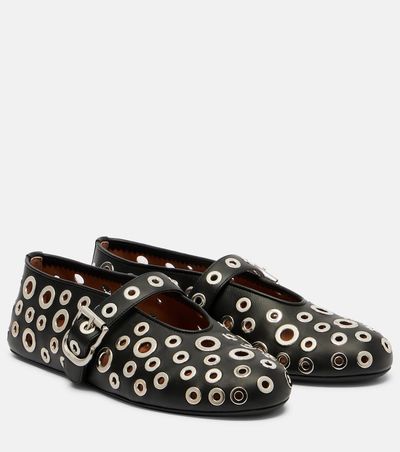 Alaia AlaÃ¯a Studded leather ballet flats