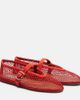 Alaia Alaïa Suede-trimmed fishnet ballet flats - 1