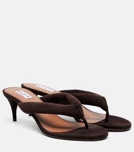 Alaia AlaÃ¯a Suede thong sandals