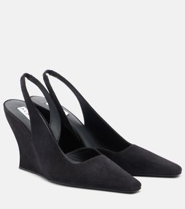 Alaia Alaïa Suede wedge slingback pumps