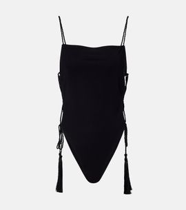 Alaia AlaÃ¯a Tassel lace-up swimsuit