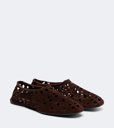 Alaia AlaÃ¯a Vienne suede slip-on shoes
