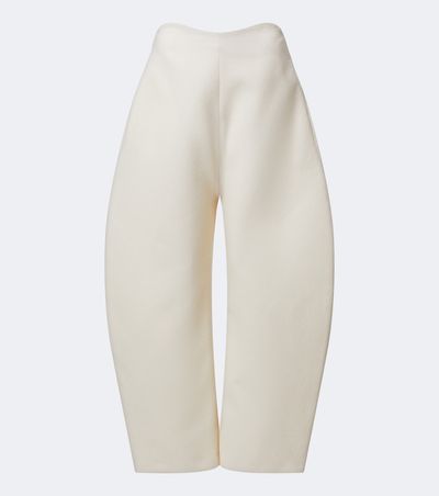 Alaia AlaÃ¯a Wool crÃªpe barrel-leg pants