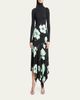 ALAIA Asymmetric Floral-Print Jersey Midi Skirt - 2