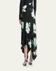 ALAIA Asymmetric Floral-Print Jersey Midi Skirt - 3