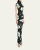 ALAIA Draped Floral-Print Jersey Maxi Dress - 2