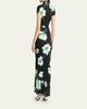 ALAIA Draped Floral-Print Jersey Maxi Dress - 3