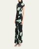 ALAIA Draped Floral-Print Jersey Maxi Dress - 4