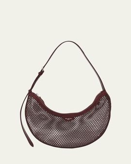 ALAIA Fishnet Crescent Shoulder Bag
