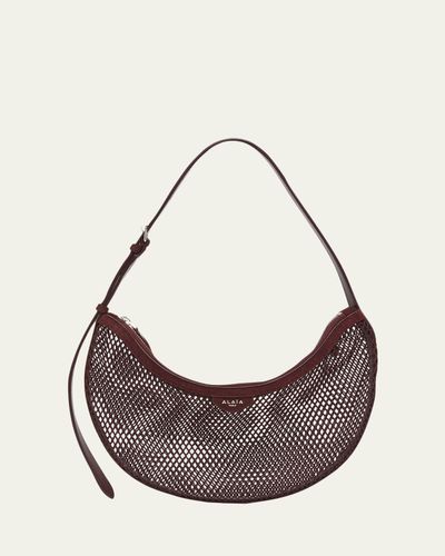 ALAIA Fishnet Crescent Shoulder Bag