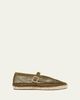 ALAIA Fishnet Suede Mary Jane Espadrilles - 1