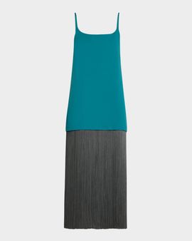ALAIA Fringe Poplin Maxi Slip Dress