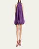 ALAIA Halter Crinkle Balloon Mini Dress - 2