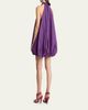 ALAIA Halter Crinkle Balloon Mini Dress - 3