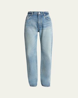 ALAIA High-Rise Straight-Leg Denim Pants