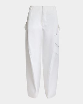 ALAIA Lace-Inset Barrel-Leg Cargo Pants