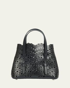 ALAIA Mina 20 Small Perforated Leather Tote Bag