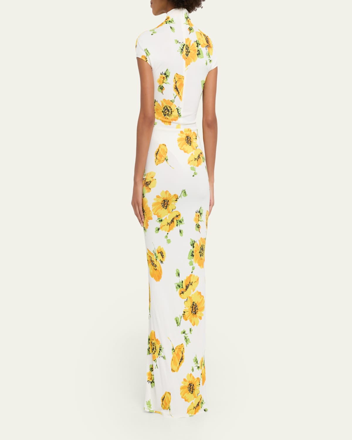 cap sleeve jersey maxi dress Floral Cap Sleeve Maxi Dress With Slit For Elyse