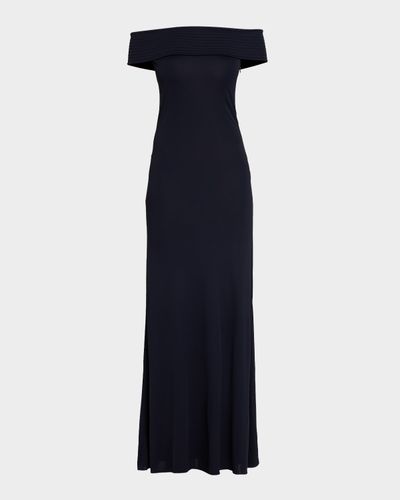ALAIA Off-The-Shoulder Jersey Bandeau Maxi Dress