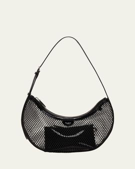 ALAIA One Piece Demi Perforated Shoulder Bag in Leather and Nylon
