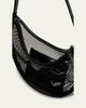 ALAIA One Piece Demi Perforated Shoulder Bag in Leather and Nylon - 4