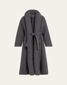 ALAIA Padded-Lapel Long Wrap Coat