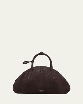 ALAIA Small Dome Top-Handle Bag in Suede