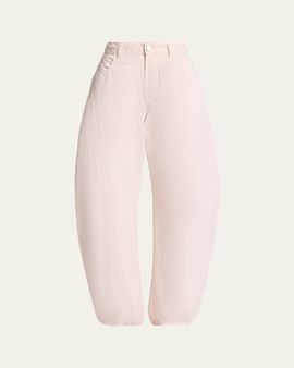 ALAIA Tinted Denim Barrel-Leg Pants