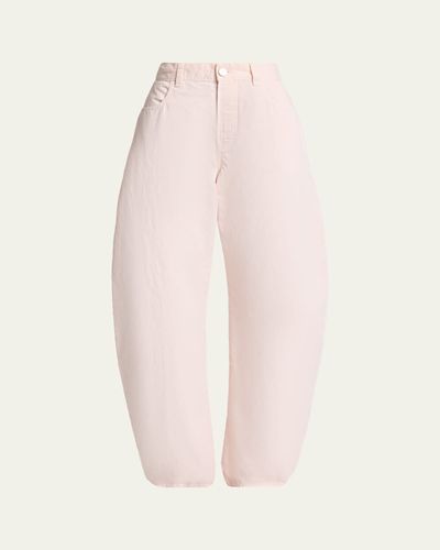 ALAIA Tinted Denim Barrel-Leg Pants
