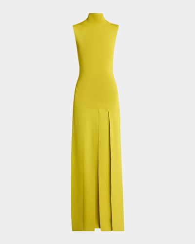 alaa turtleneck maxi dress ALAA Turquoise Fluid Jersey Heart Dress size 10