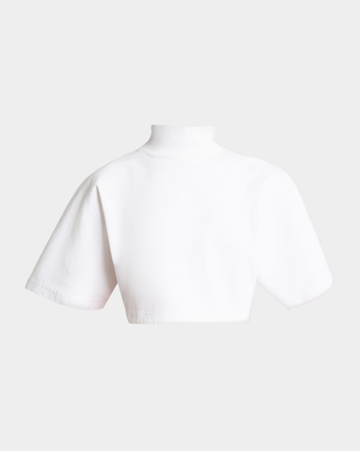ALAIA Turtleneck Short-Sleeve Crop T-Shirt