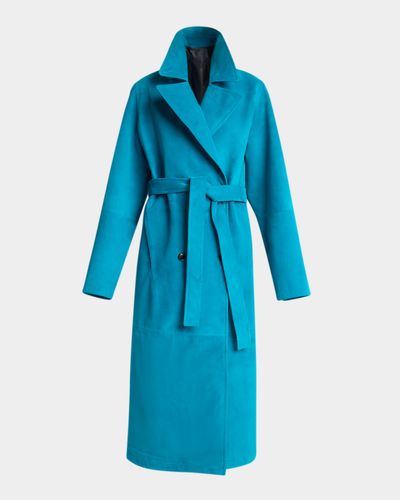 ALAIA Velvet Suede Belted Trench Coat
