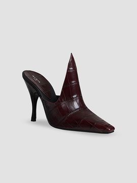 ALAIA Women's 100MM Crocodile Embossed Mules