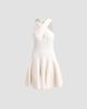 ALAIA Women's Crossed Compact Knit Mini Dress - 1