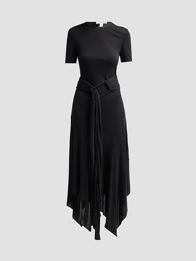 ALAIA Women's Fluid Jersey Belted Maxi Dress
