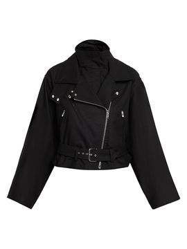 ALAIA Women's Layered Cotton Biker Jacket