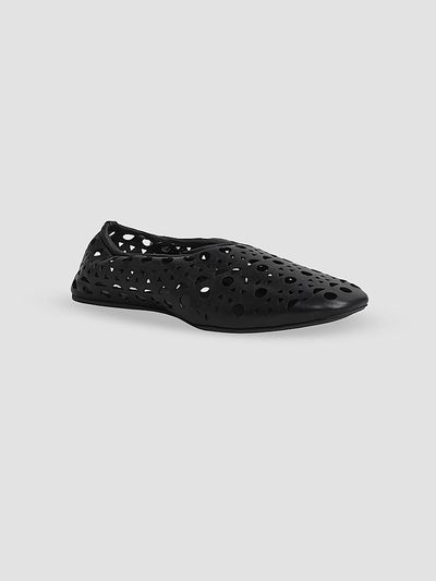 ALAIA Women's Neo Vienne Lacer-Cut Leather Flats