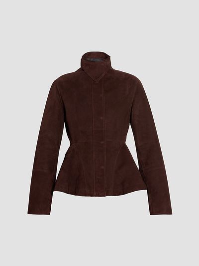 ALAIA Women's Peplum Velvet Suede Jacket