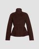ALAIA Women's Peplum Velvet Suede Jacket - 6