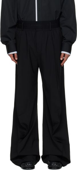 ALAINPAUL ALAINPAUL Black Knee Shape Tailored Trousers