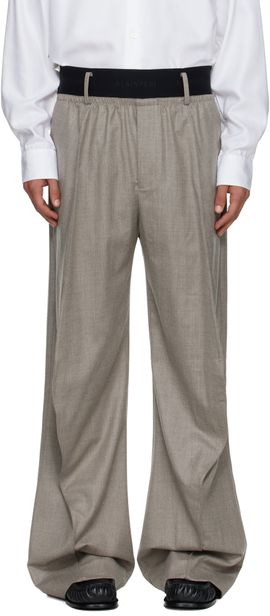 ALAINPAUL ALAINPAUL Taupe Knee Shape Tailored Trousers