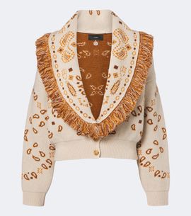 Alanui Alanui Bandana jacquard wool and cashmere cardigan