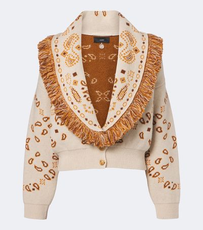 Alanui Alanui Bandana jacquard wool and cashmere cardigan