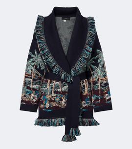 Alanui Alanui Diamond Head jacquard wool-blend cardigan
