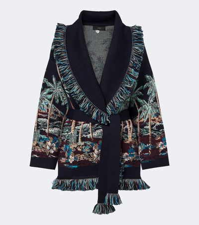 Alanui Alanui Diamond Head jacquard wool-blend cardigan