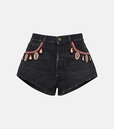 Alanui Alanui Embroidered denim shorts